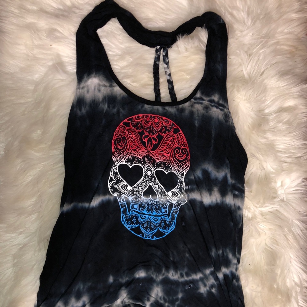 Black and grey tank top and matching bandeau